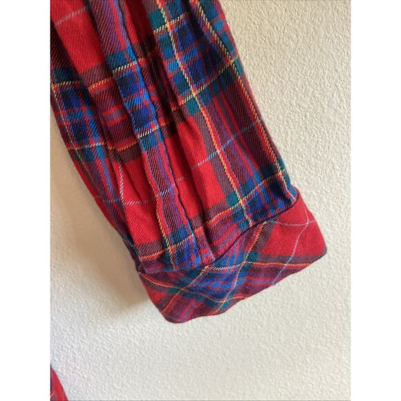J. Jill Red Plaid Holiday Christmas Casual Button Up Shirt Womens Small - Picture 2 of 6